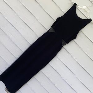 Vintage 90s black evening gown with peekaboo waist